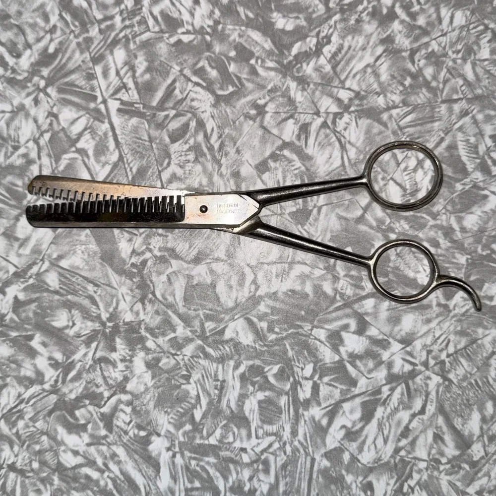 Vintage Hot Drop Forged Steel Hair Thinning Barber Shears Scissor Italy 7